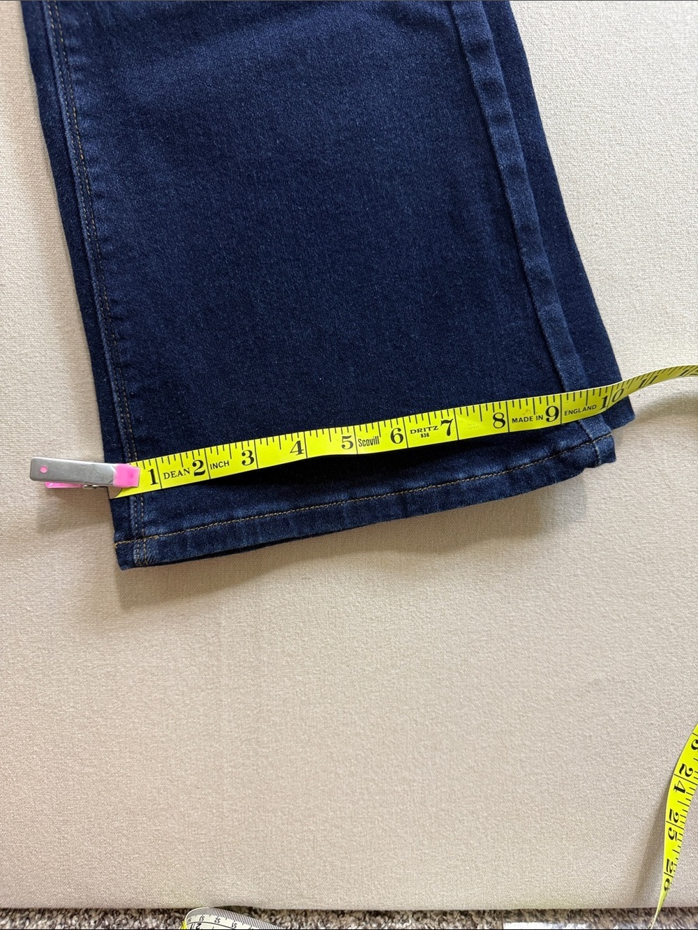 Women's Dark Blue Wide-Leg Flare Jeans - Picture 8 of 8